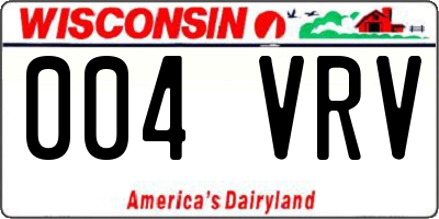 WI license plate 004VRV