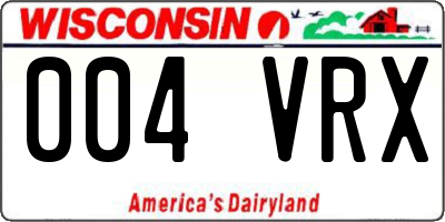 WI license plate 004VRX