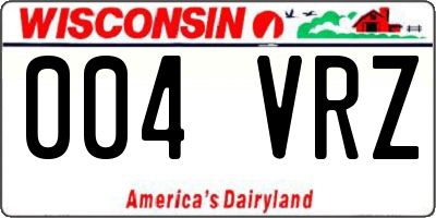WI license plate 004VRZ