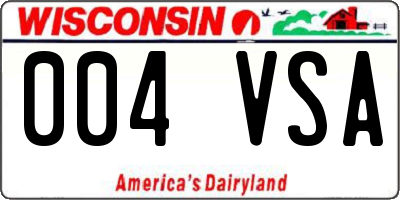 WI license plate 004VSA