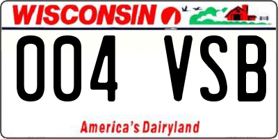 WI license plate 004VSB