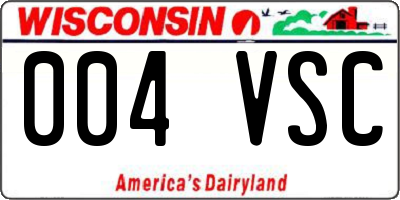 WI license plate 004VSC