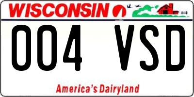 WI license plate 004VSD
