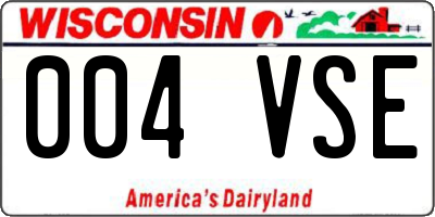 WI license plate 004VSE