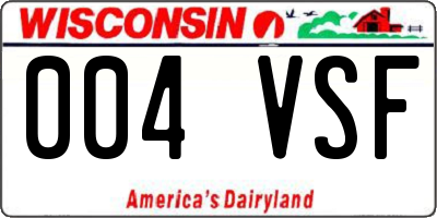 WI license plate 004VSF