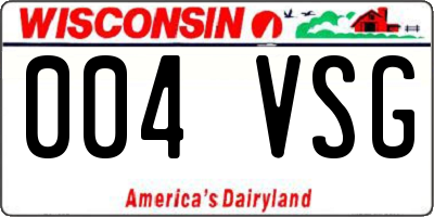 WI license plate 004VSG