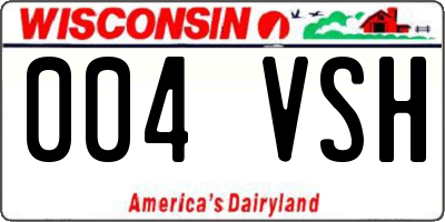 WI license plate 004VSH