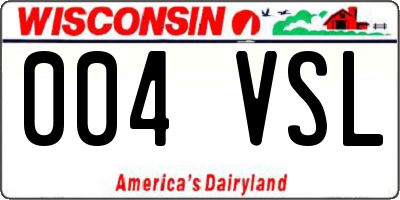 WI license plate 004VSL