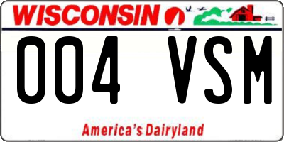 WI license plate 004VSM