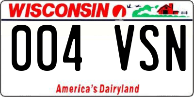 WI license plate 004VSN