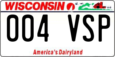 WI license plate 004VSP