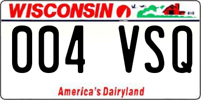 WI license plate 004VSQ