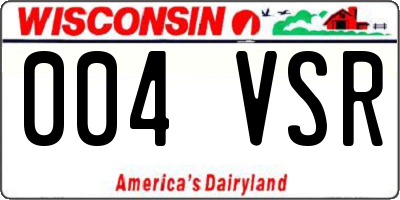 WI license plate 004VSR