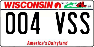 WI license plate 004VSS