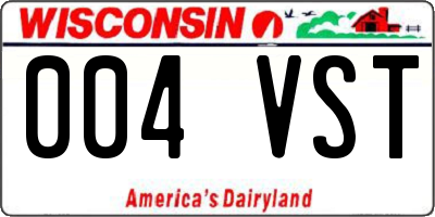 WI license plate 004VST