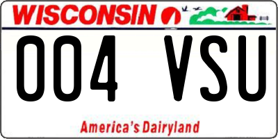 WI license plate 004VSU