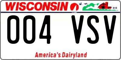 WI license plate 004VSV