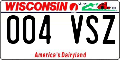 WI license plate 004VSZ