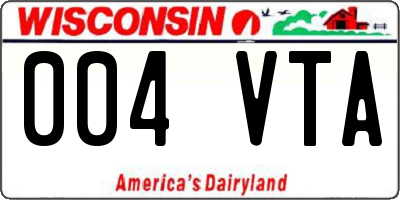 WI license plate 004VTA