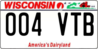 WI license plate 004VTB