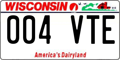 WI license plate 004VTE
