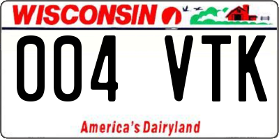 WI license plate 004VTK