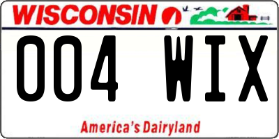 WI license plate 004WIX