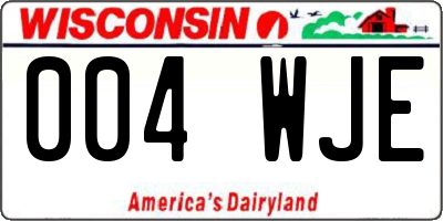 WI license plate 004WJE