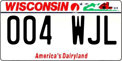 WI license plate 004WJL