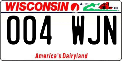 WI license plate 004WJN