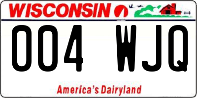 WI license plate 004WJQ