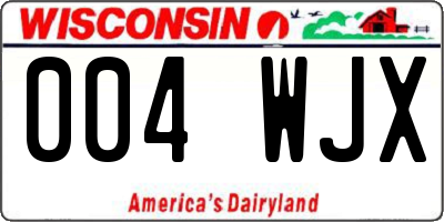 WI license plate 004WJX