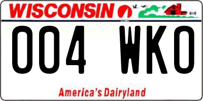 WI license plate 004WKO