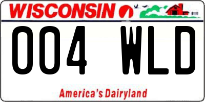 WI license plate 004WLD