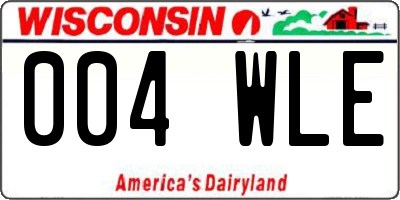 WI license plate 004WLE