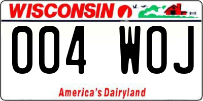 WI license plate 004WOJ