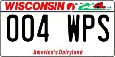 WI license plate 004WPS
