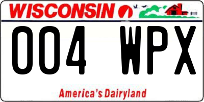 WI license plate 004WPX