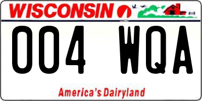 WI license plate 004WQA