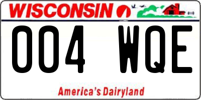 WI license plate 004WQE