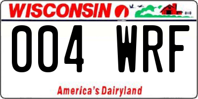 WI license plate 004WRF