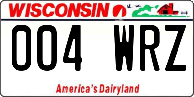 WI license plate 004WRZ