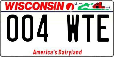 WI license plate 004WTE