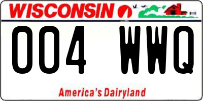 WI license plate 004WWQ