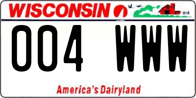 WI license plate 004WWW