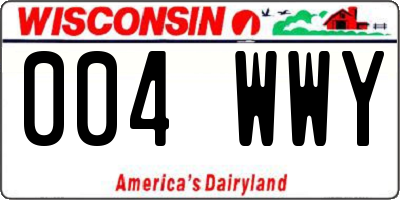 WI license plate 004WWY