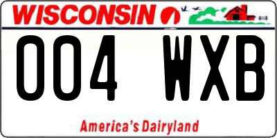 WI license plate 004WXB