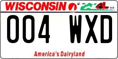 WI license plate 004WXD