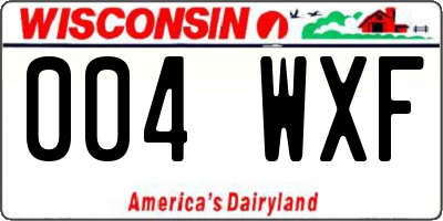 WI license plate 004WXF
