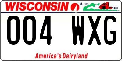 WI license plate 004WXG